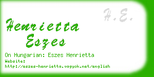 henrietta eszes business card